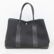HERMES(エルメス) ガーデンパーティPM 黒 ブラック G刻 トート ショルダー バッグ キャンバス×カーフ